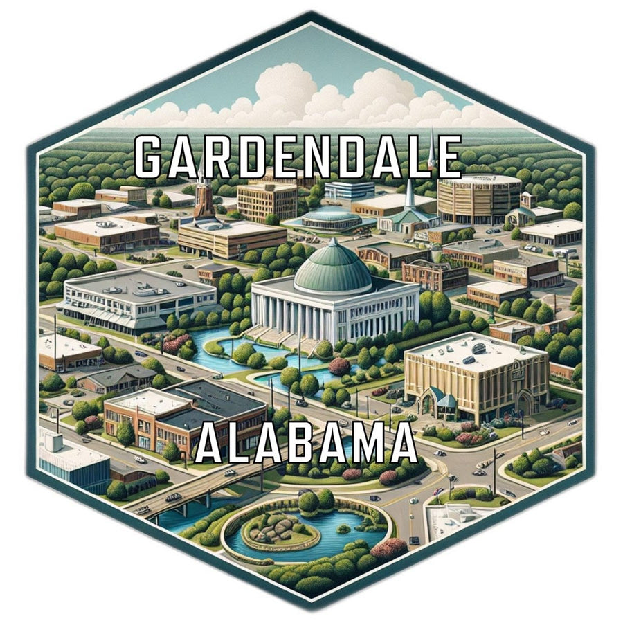 Gardendale Alabama Souvenir Travel Destination Die Cut Hexagon Fridge Magnet Image 1