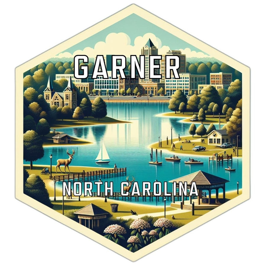 Garner North Carolina Souvenir Travel Destination Die Cut Hexagon Fridge Magnet Image 1