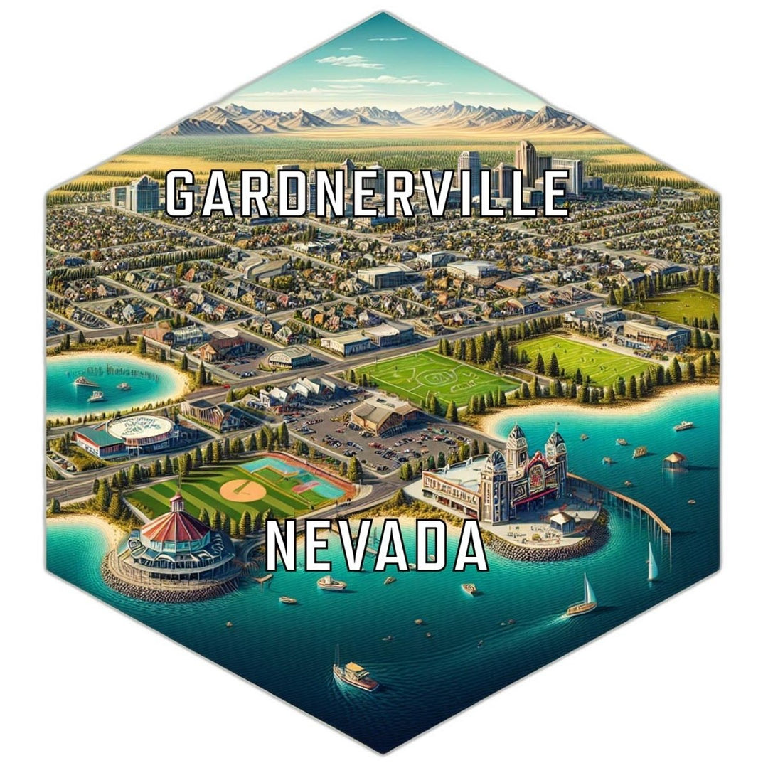 Gardnerville Nevada Souvenir Travel Destination Die Cut Hexagon Fridge Magnet Image 1