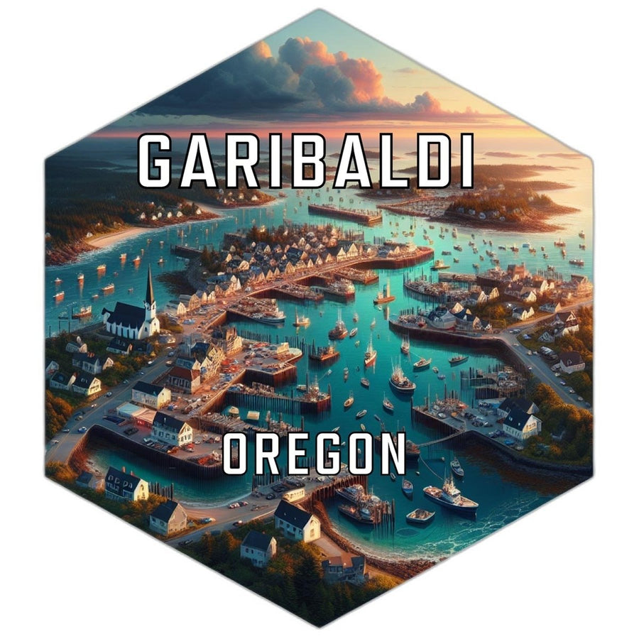 Garibaldi Oregon Souvenir Travel Destination Die Cut Hexagon Fridge Magnet Image 1