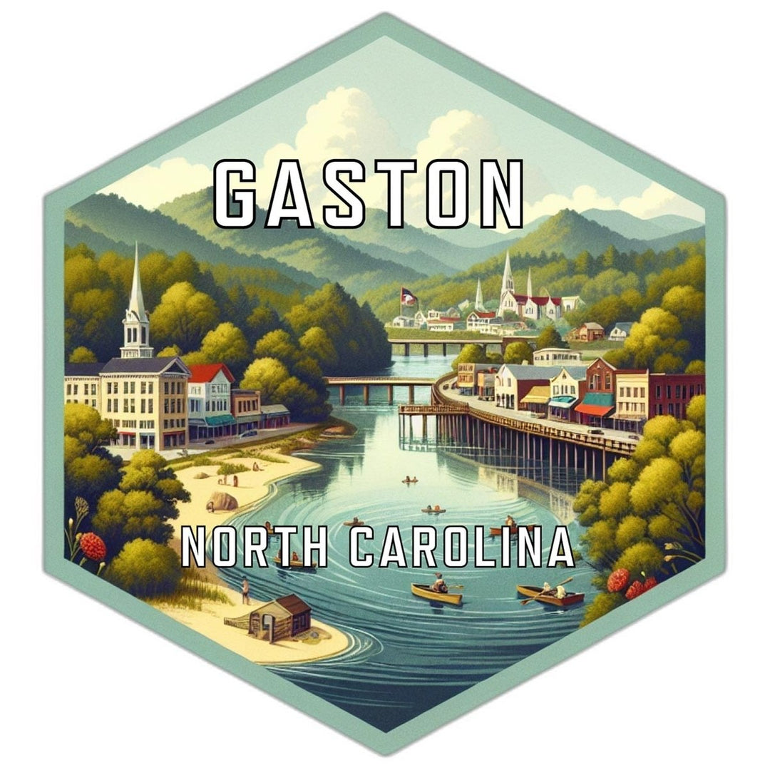 Gaston North Carolina Souvenir Travel Destination Die Cut Hexagon Fridge Magnet Image 1