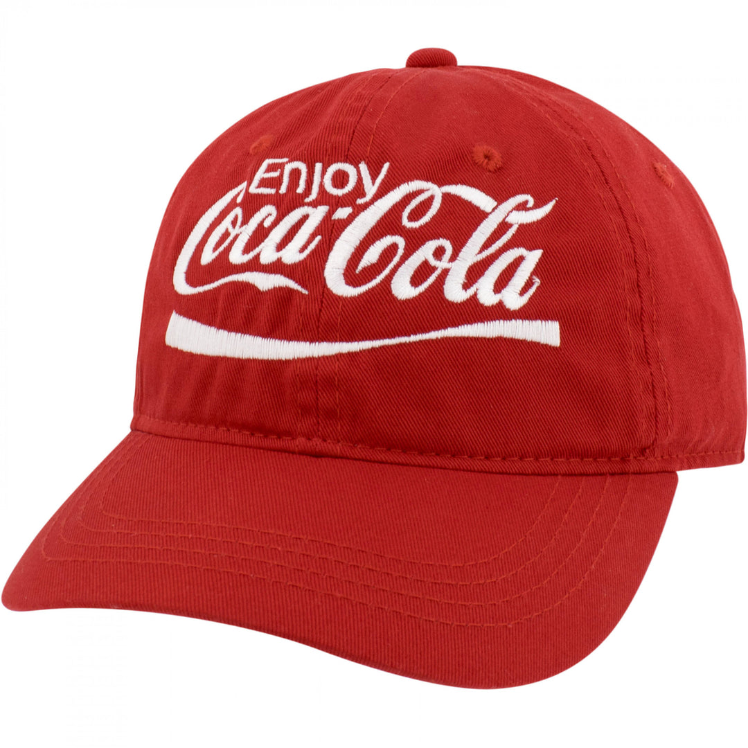 Coca-Cola Embroidered Logo Red Adjustable Hat Image 1