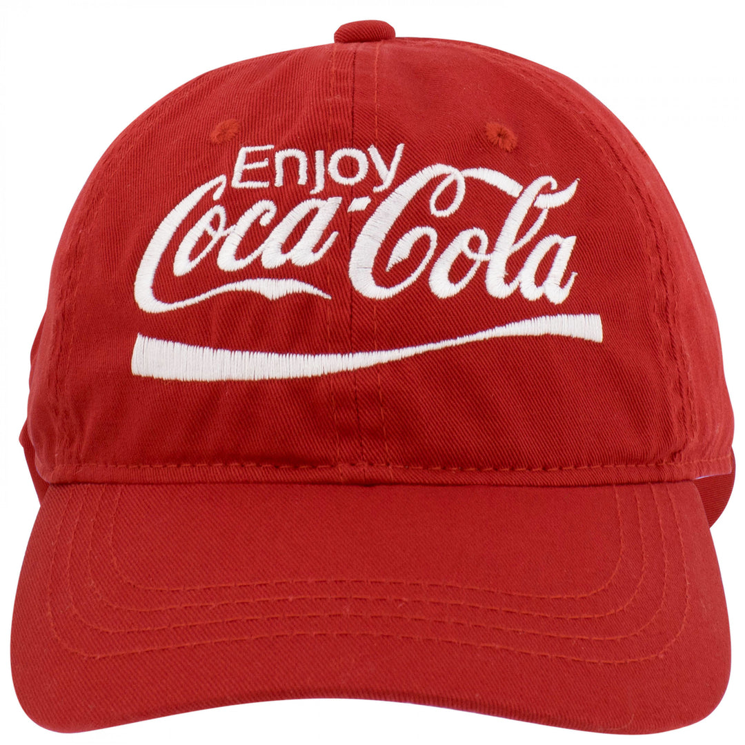 Coca-Cola Embroidered Logo Red Adjustable Hat Image 4