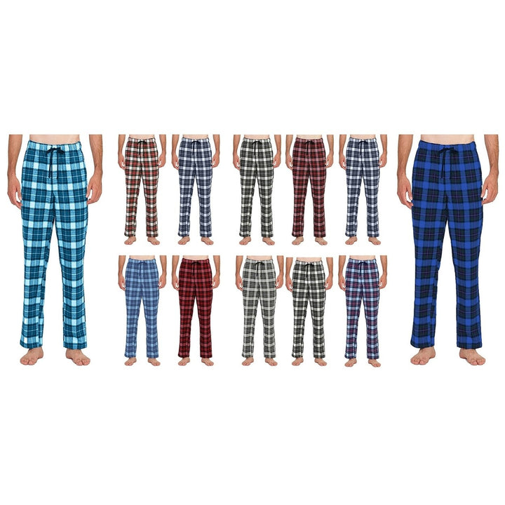 1/3-Piece Mens Ultra-Soft Cozy Comfy Solid and Plaid Loungewear Pajama Sleepwear Pants Image 8