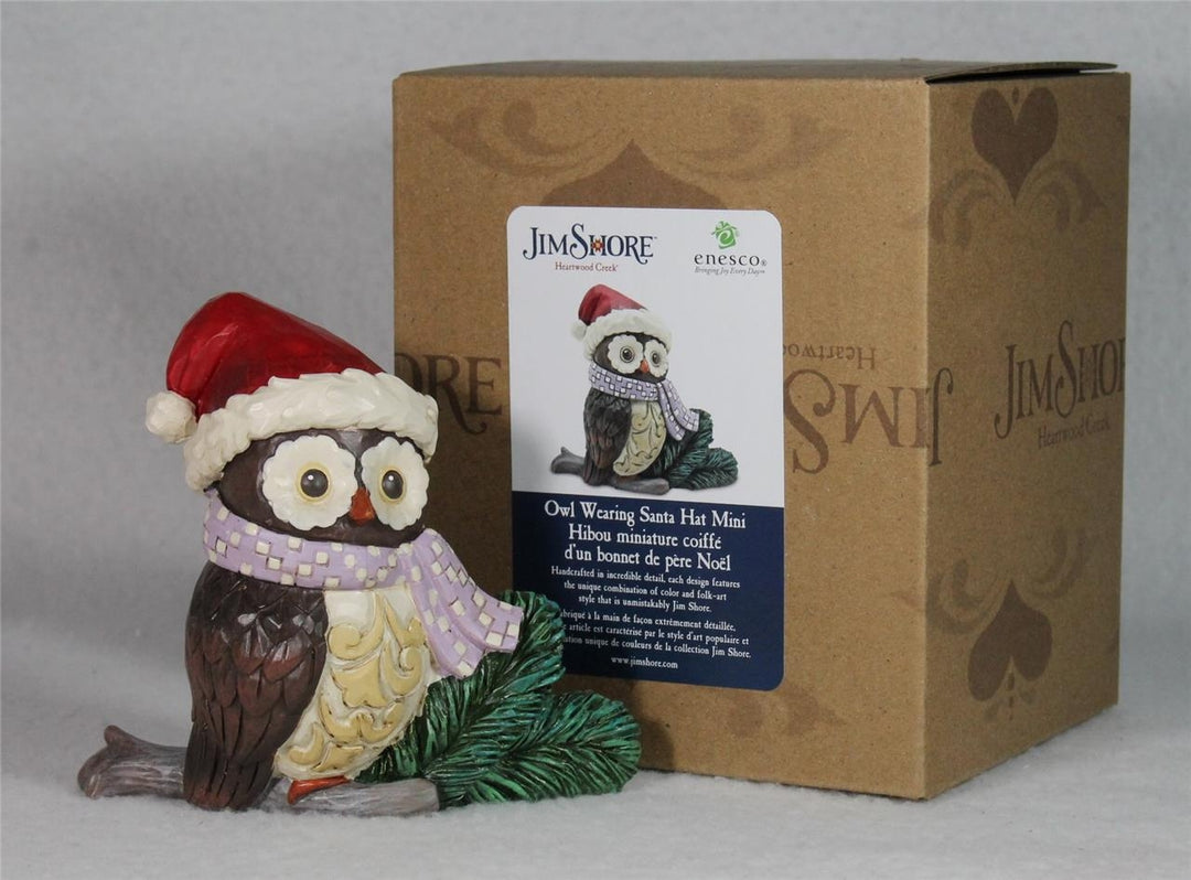 Jim Shore Owl Wearing Santa Hat Mini - 2024 Figurine - in Box - 6015462 Image 4