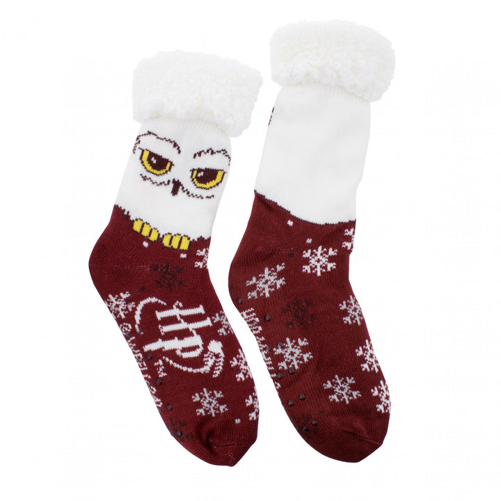 Harry Potter Burgundy Hedwig Cozy Cabin Socks Image 1