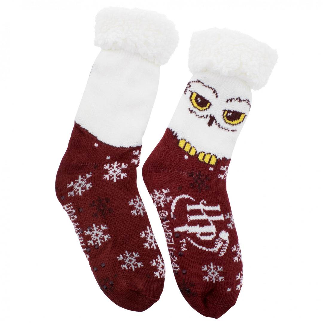 Harry Potter Burgundy Hedwig Cozy Cabin Socks Image 2