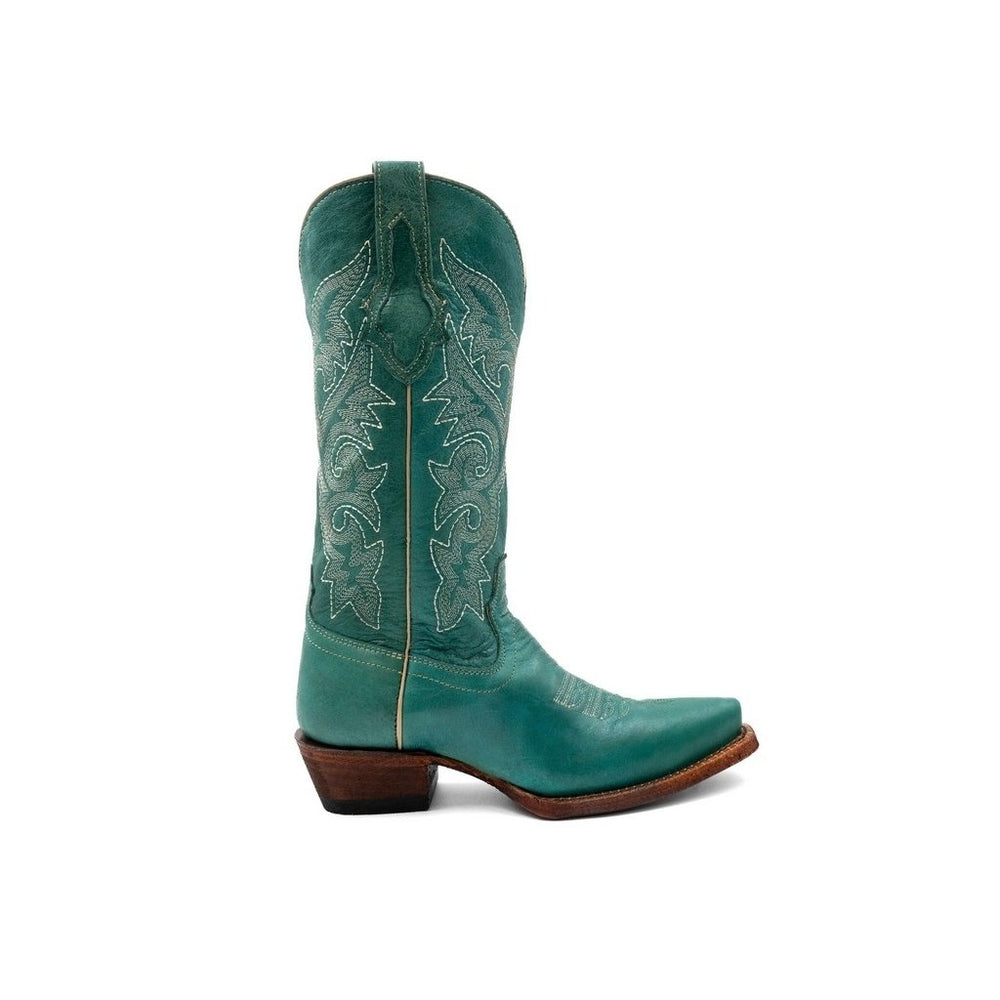 Ferrini Western Boots Womens Mae Snip Toe 13" Turquoise 81261-50 Image 2