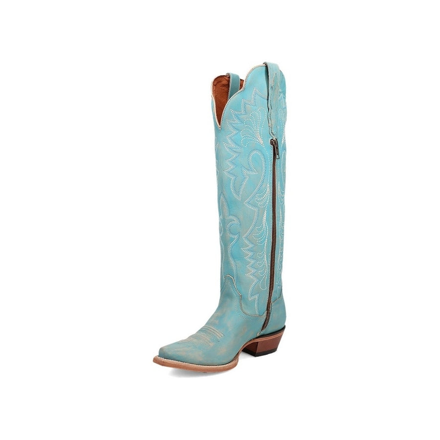 Dan Post Western Boots Womens Celeste Leather Zip Light Blue DP5111 Image 1