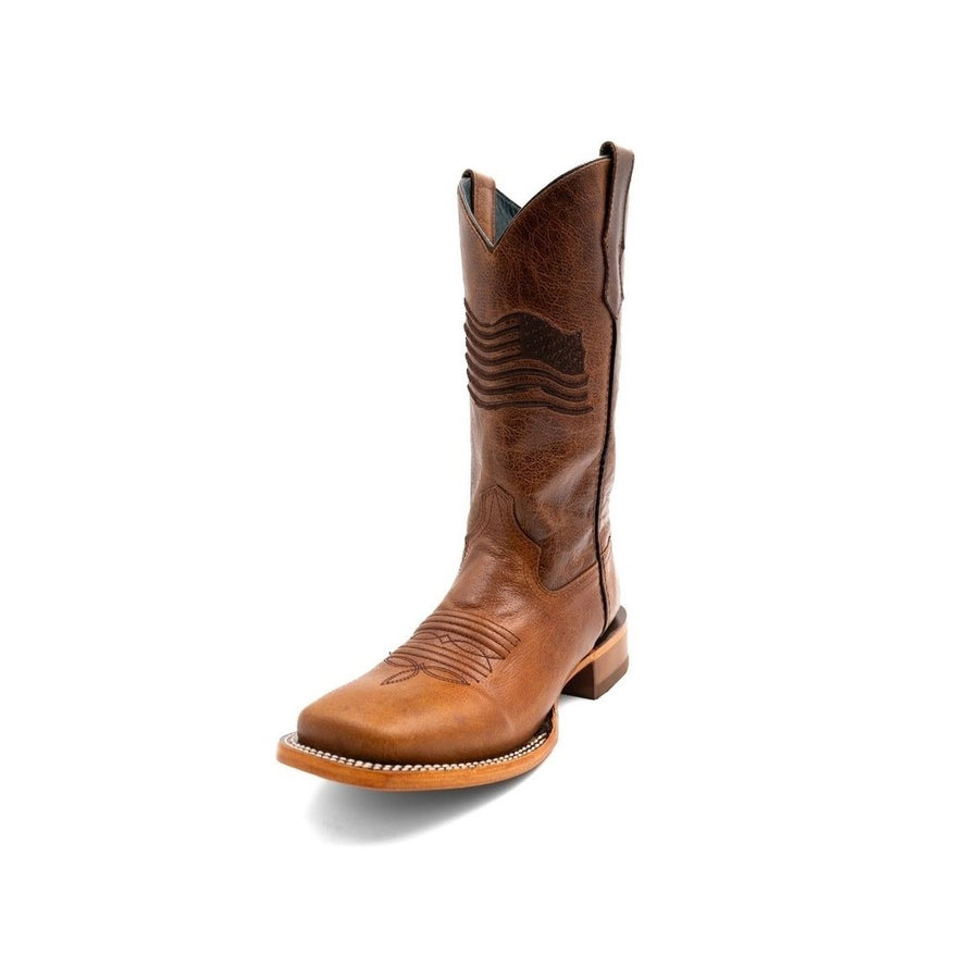 Ferrini Western Boots Mens Patriot Square Toe 13" Honey 14693-29 Image 1