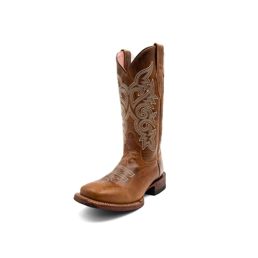 Ferrini Western Boots Womens Mae Square Toe 12" Brown 81293-10 Image 1