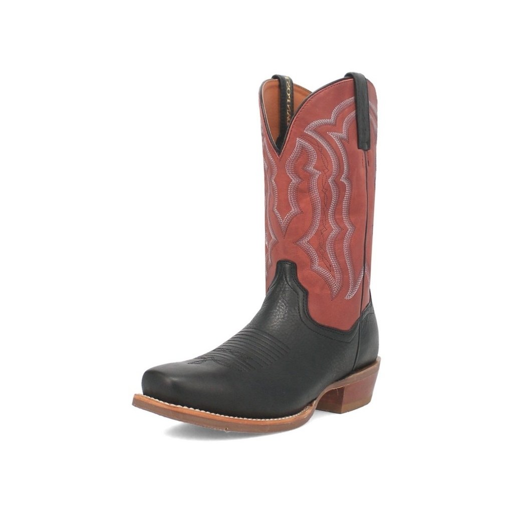 Dan Post Western Boots Mens Creed Leather Square Black Red DP7012 Image 1