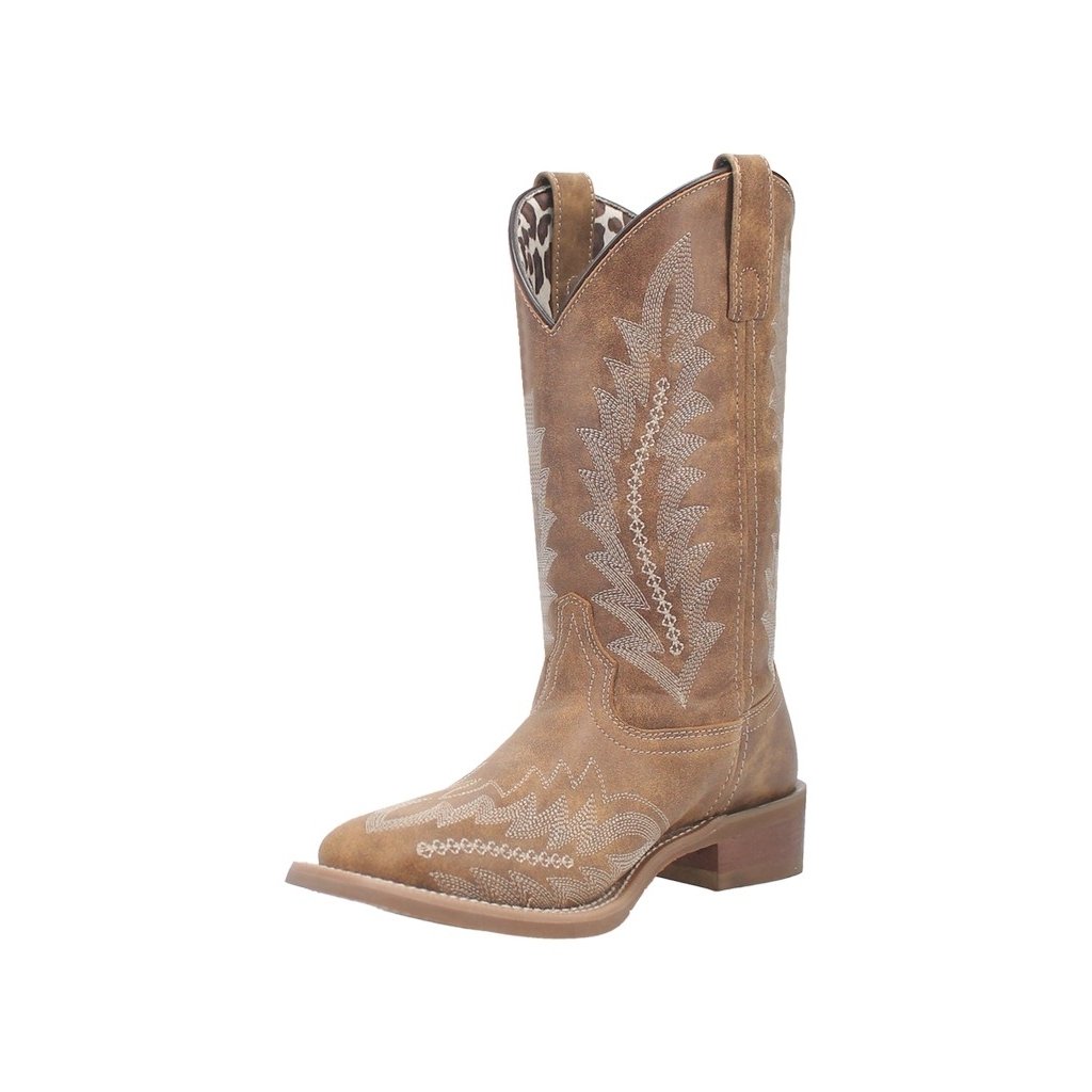 Laredo Western Boots Womens Square Toe Cheyenne Fancy Stitch Tan 5717 Image 1