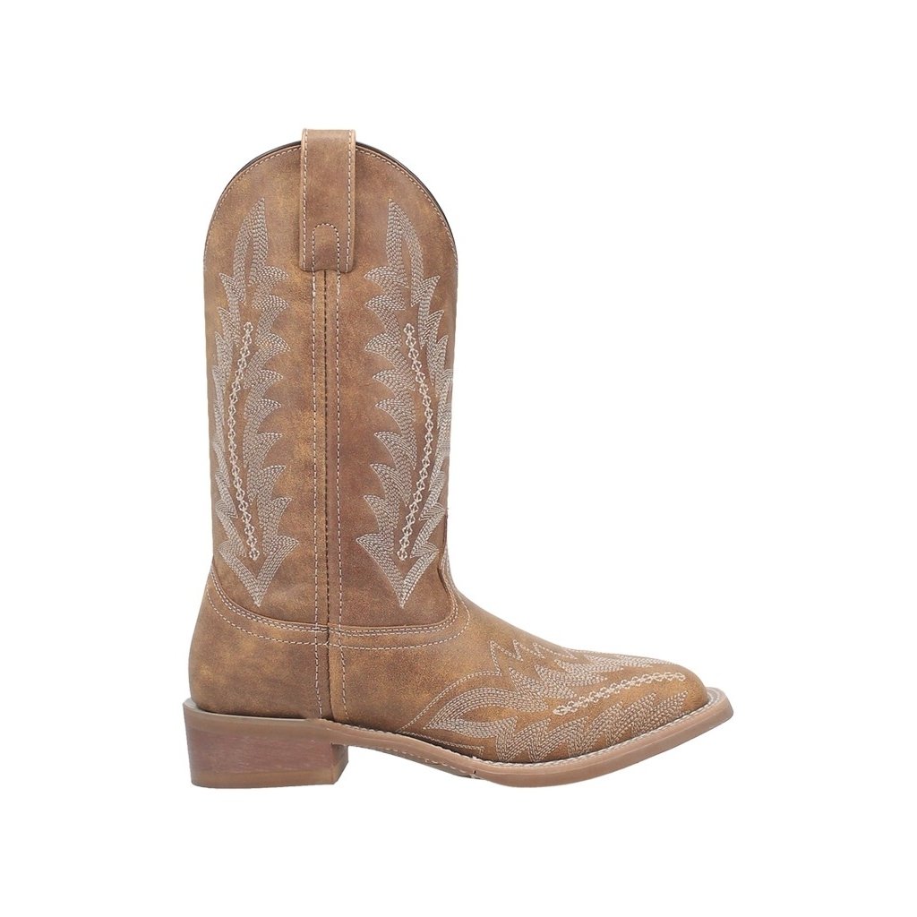 Laredo Western Boots Womens Square Toe Cheyenne Fancy Stitch Tan 5717 Image 3