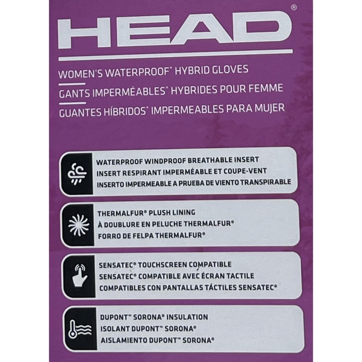 Head Womens Waterproof Hybrid Gloves 1 Pair Medium (Black) Image 3