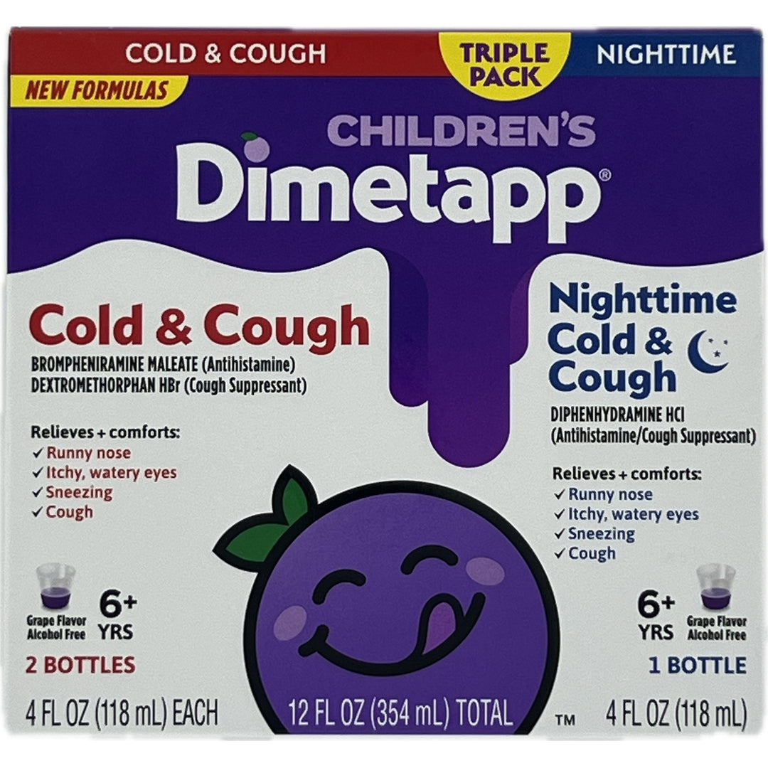 Childrens Dimetapp Cold and Cough Day/Night 4 Fluid Ounce (Pack of 3) Image 1