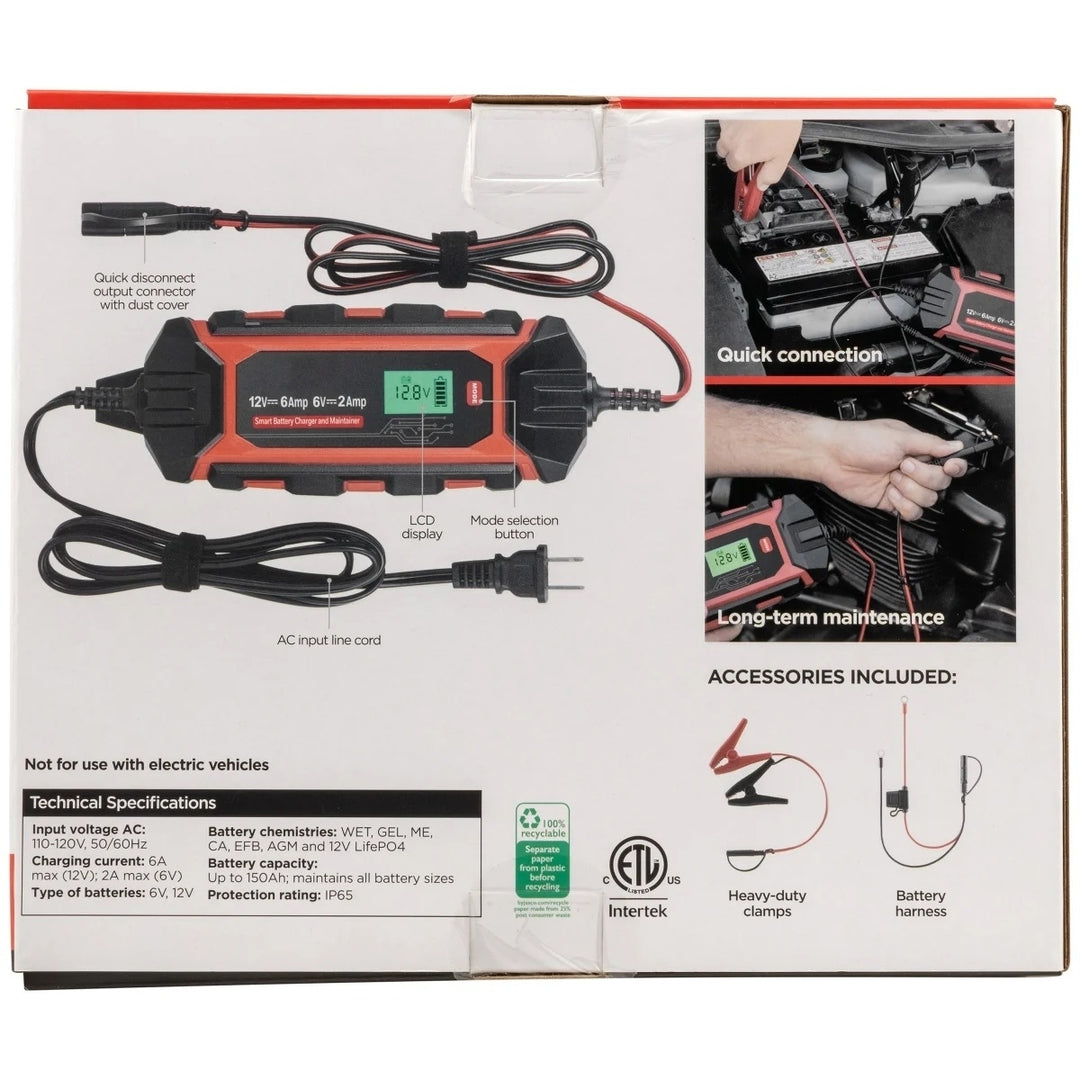 UltraPro Elite Smart Battery Charger and Maintainer 6V/12V 6A Image 4