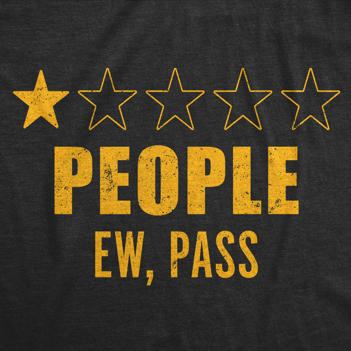 Mens One Star People Rating Funny T Shirt for Introverts Ew Pass Sarcastic Shirt for Guys Image 2