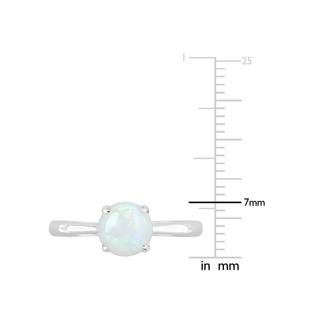 4/5 Carat (ctw) Solitaire Opal Ring in Sterling Silver Image 4