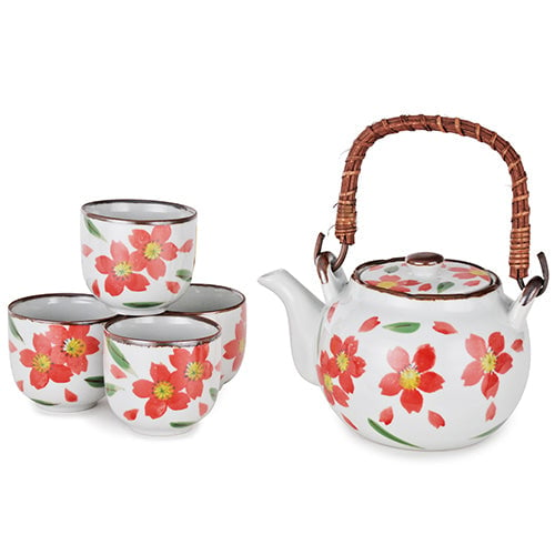 Ceramic Japanese Tea Set with Strainer and Wooden Handle Tea Lover Gift Japanese Culture , Image 2