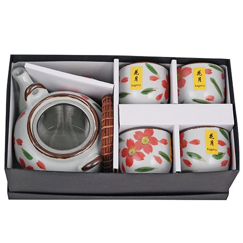 Ceramic Japanese Tea Set with Strainer and Wooden Handle Tea Lover Gift Japanese Culture , Image 3