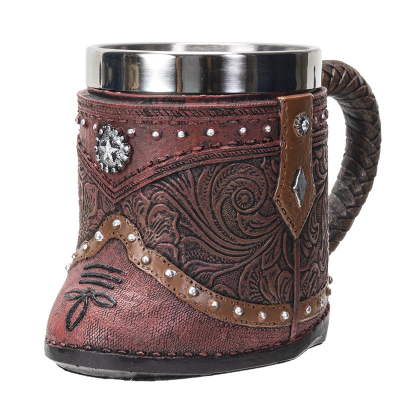 Polyresin and Stainless Steel Cowboy Boot Mug  Cowboy Boot Lover Gift Image 2