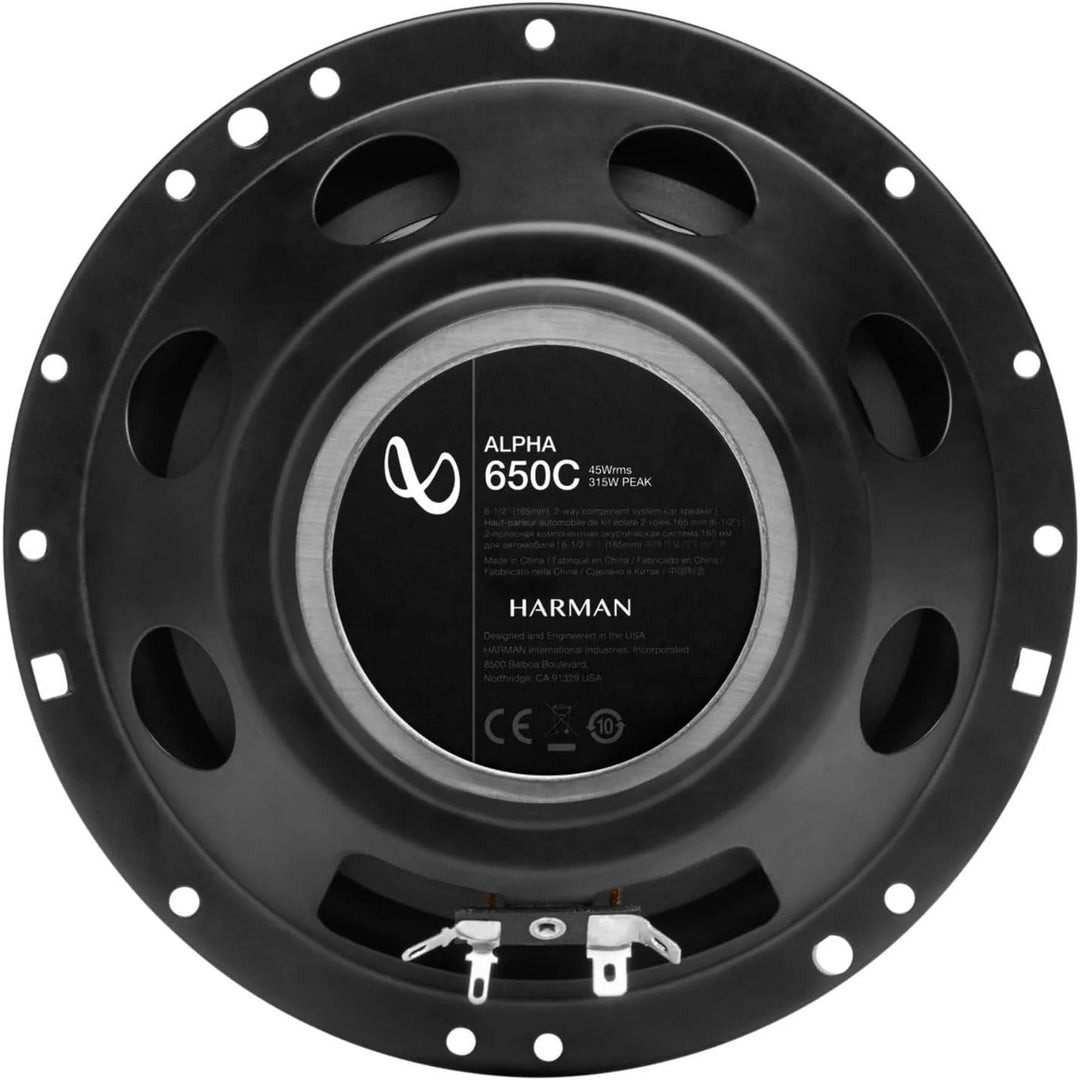 INFINITY ALPHA 650C 6-1/2" 315W (160mm) Two Way Component Speaker System (Black) Image 4