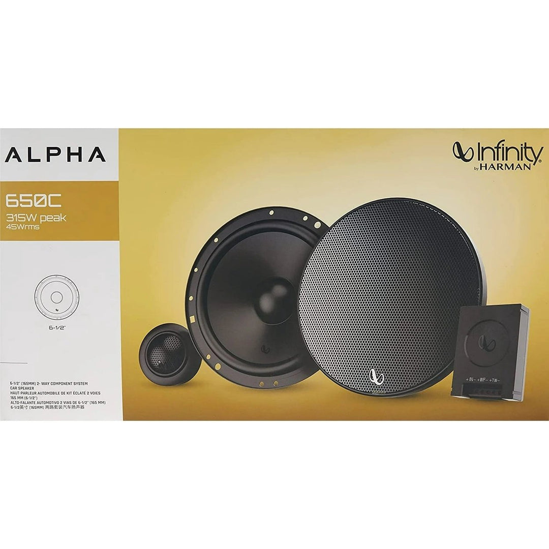 INFINITY ALPHA 650C 6-1/2" 315W (160mm) Two Way Component Speaker System (Black) Image 9