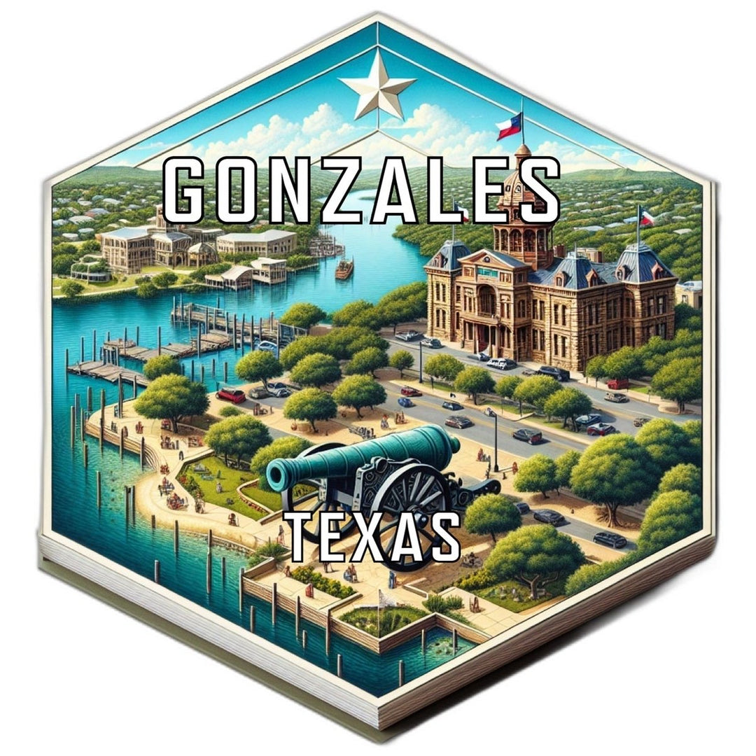 Gonzales Texas Souvenir Travel Destination Die Cut Hexagon Fridge Magnet Image 1