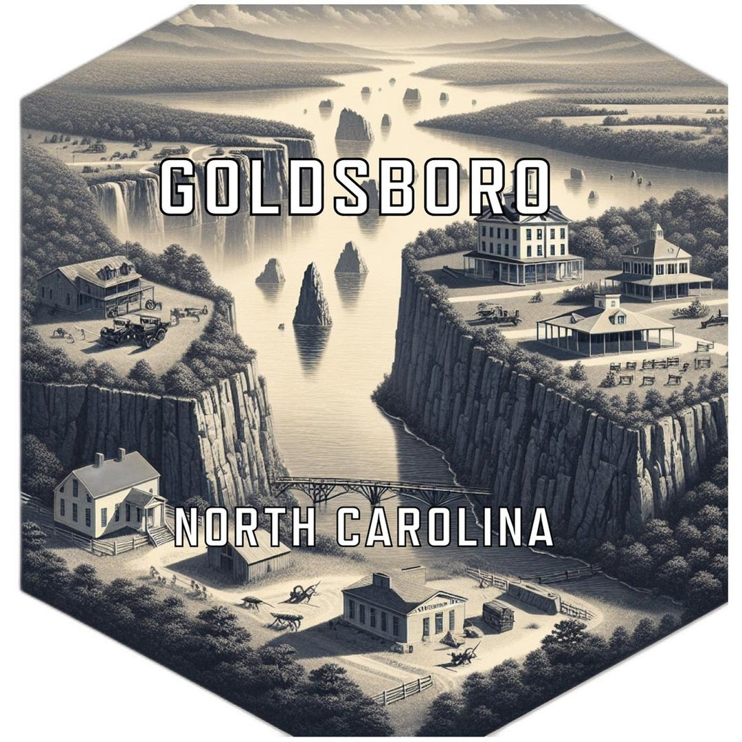 Goldsboro North Carolina Souvenir Travel Destination Die Cut Hexagon Fridge Magnet Image 1