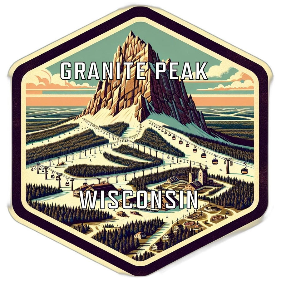 Granite Peak Wisconsin Souvenir Travel Destination Die Cut Hexagon Fridge Magnet Image 1