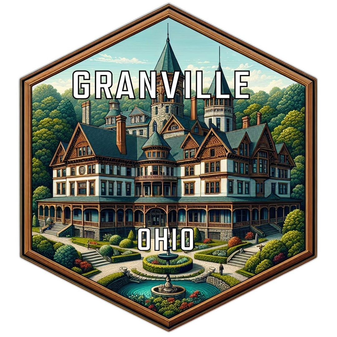 Granville Ohio Souvenir Travel Destination Die Cut Hexagon Fridge Magnet Image 1