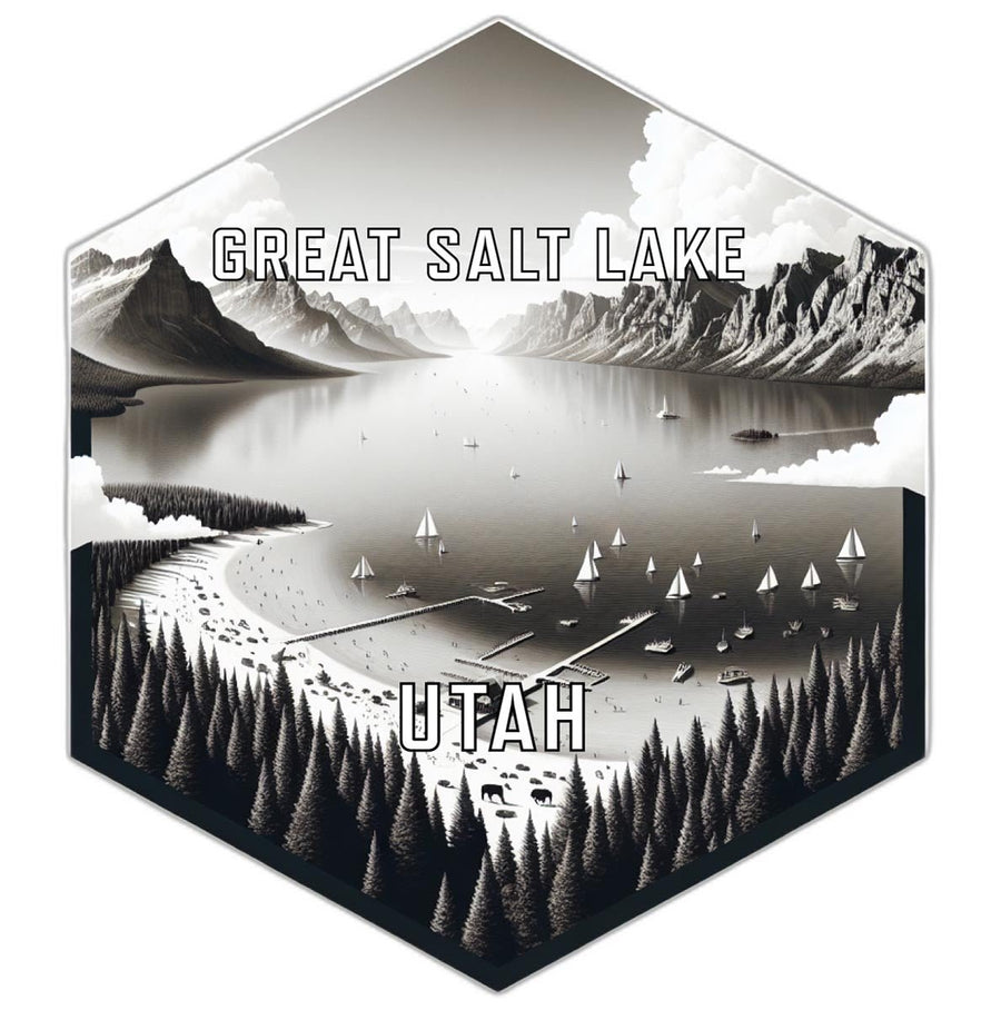 Great Salt Lake Utah Souvenir Travel Destination Die Cut Hexagon Fridge Magnet Image 1