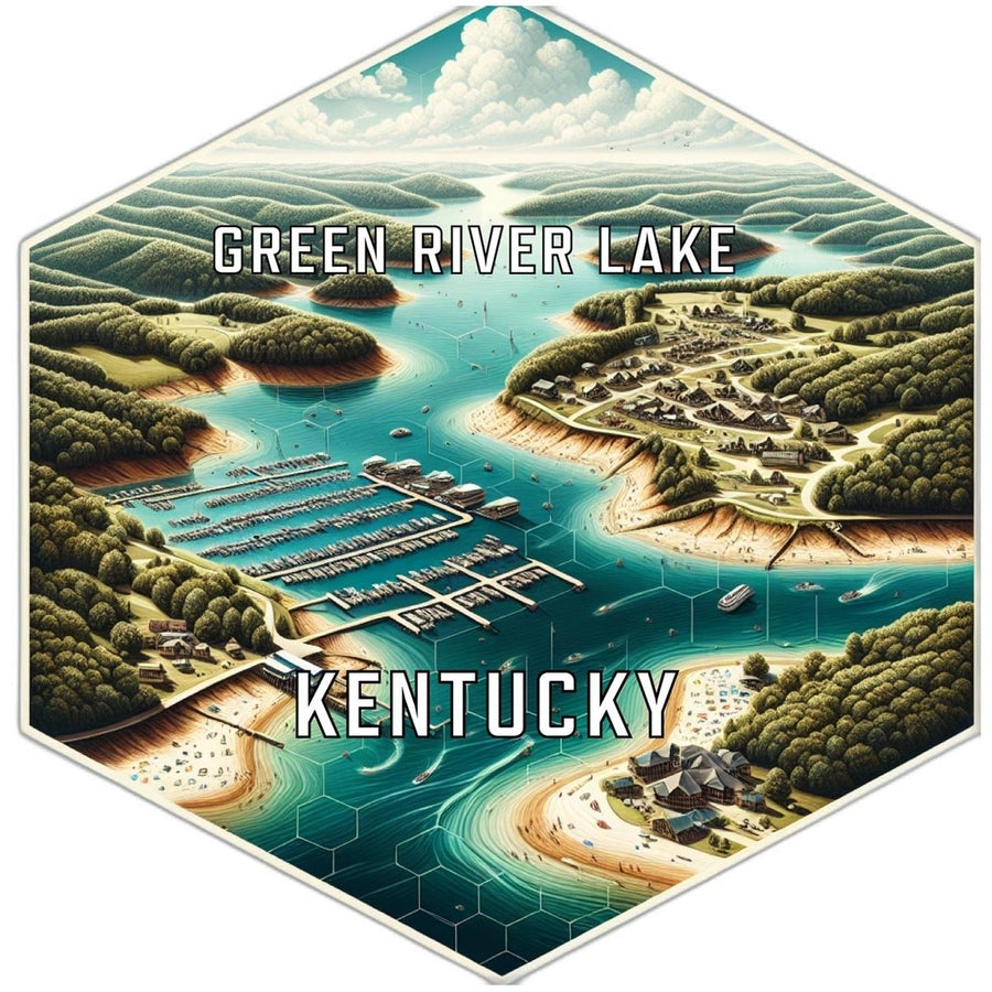 Green River Lake Kentucky Souvenir Travel Destination Die Cut Hexagon Fridge Magnet Image 1