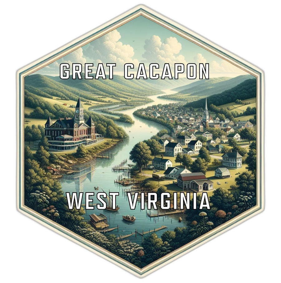 Great Cacapon West Virginia Souvenir Travel Destination Die Cut Hexagon Fridge Magnet Image 1