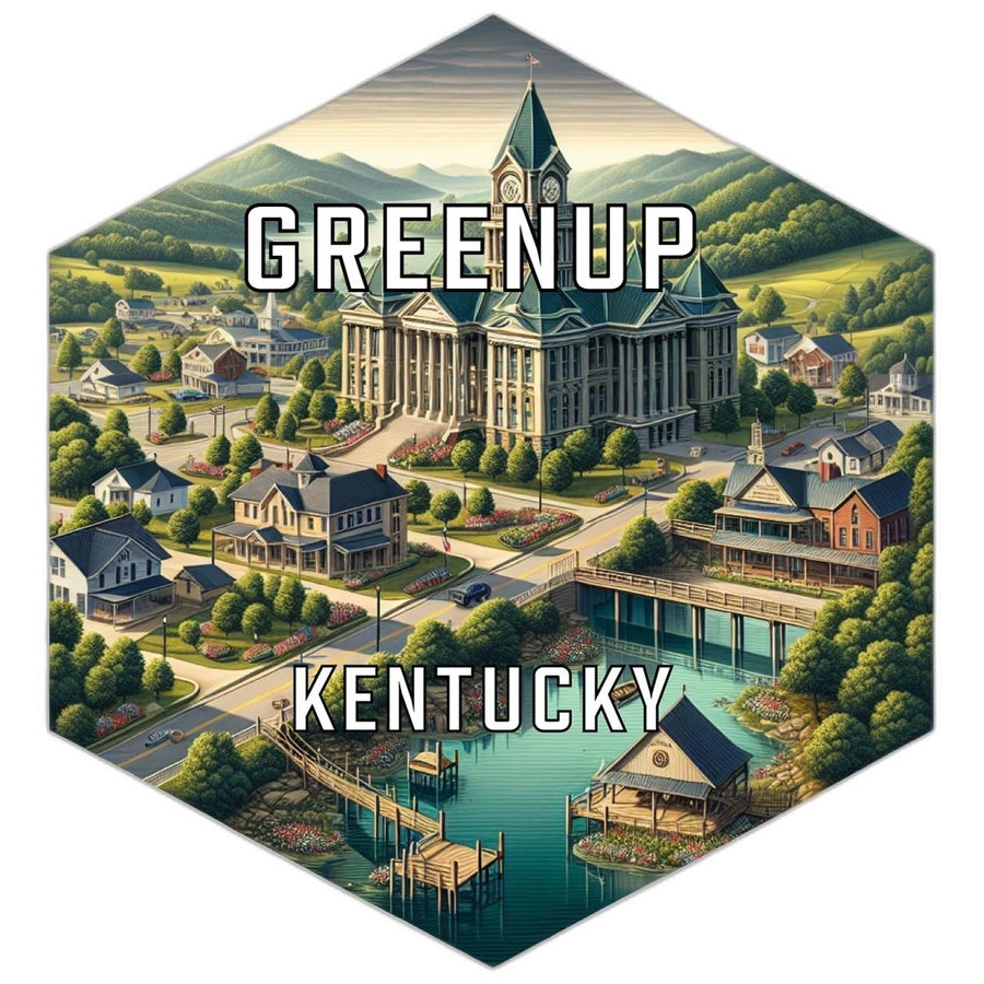 Greenup Kentucky Souvenir Travel Destination Die Cut Hexagon Fridge Magnet Image 1