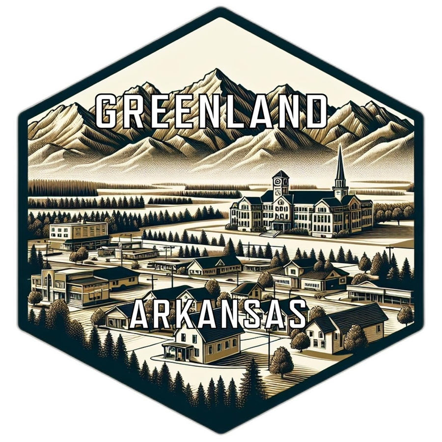 Greenland Arkansas Souvenir Travel Destination Die Cut Hexagon Fridge Magnet Image 1