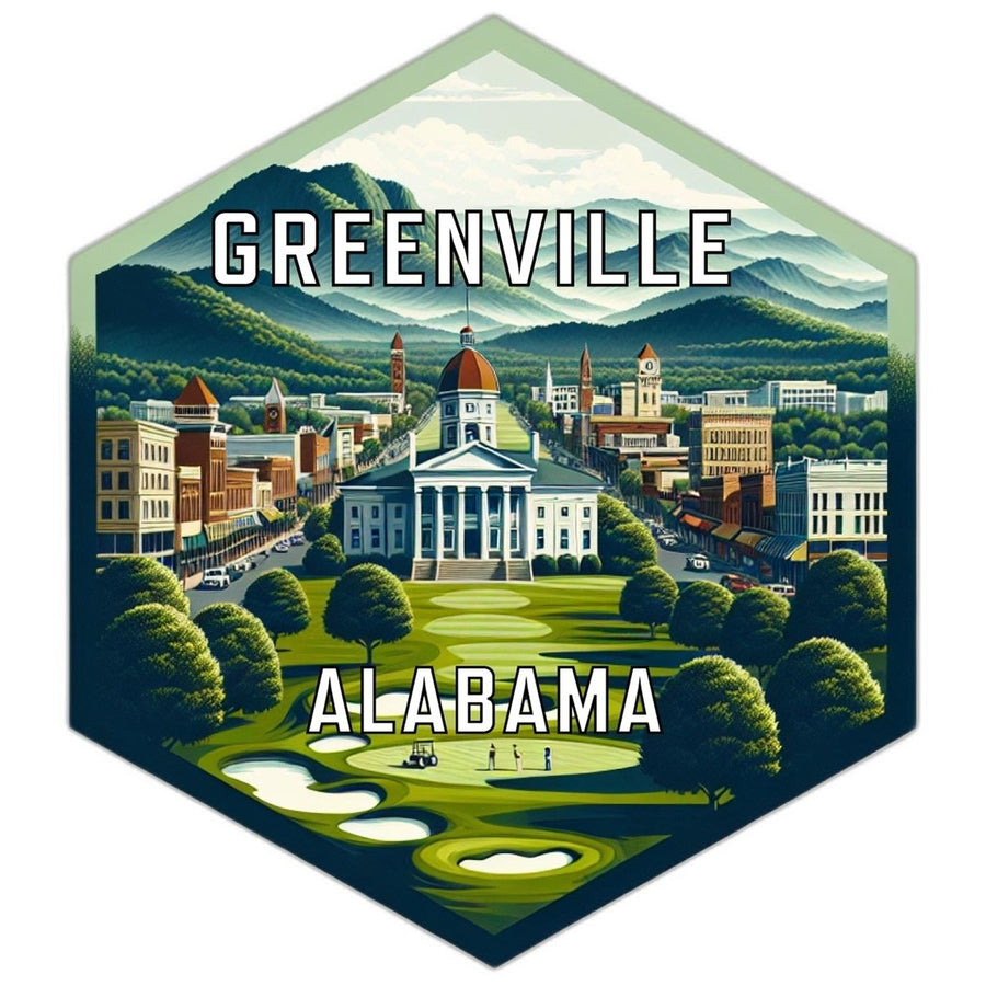 Greenville Alabama Souvenir Travel Destination Die Cut Hexagon Fridge Magnet Image 1