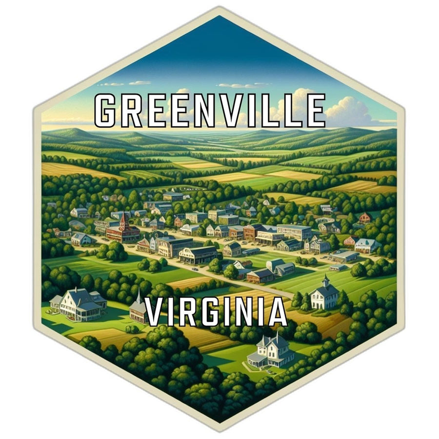 Greenville Virginia Souvenir Travel Destination Die Cut Hexagon Fridge Magnet Image 1