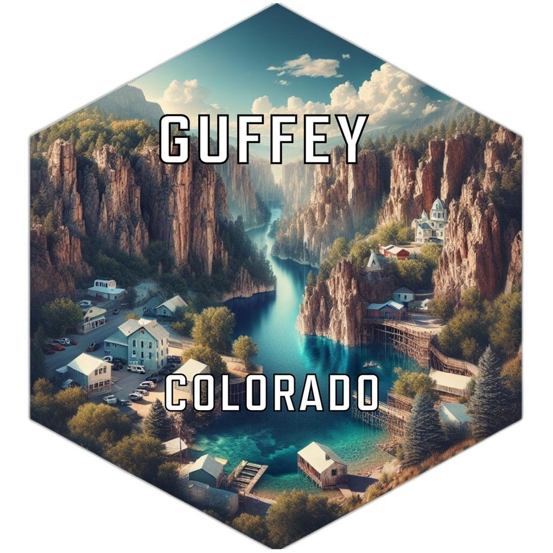 Guffey Colorado Souvenir Travel Destination Die Cut Hexagon Fridge Magnet Image 1