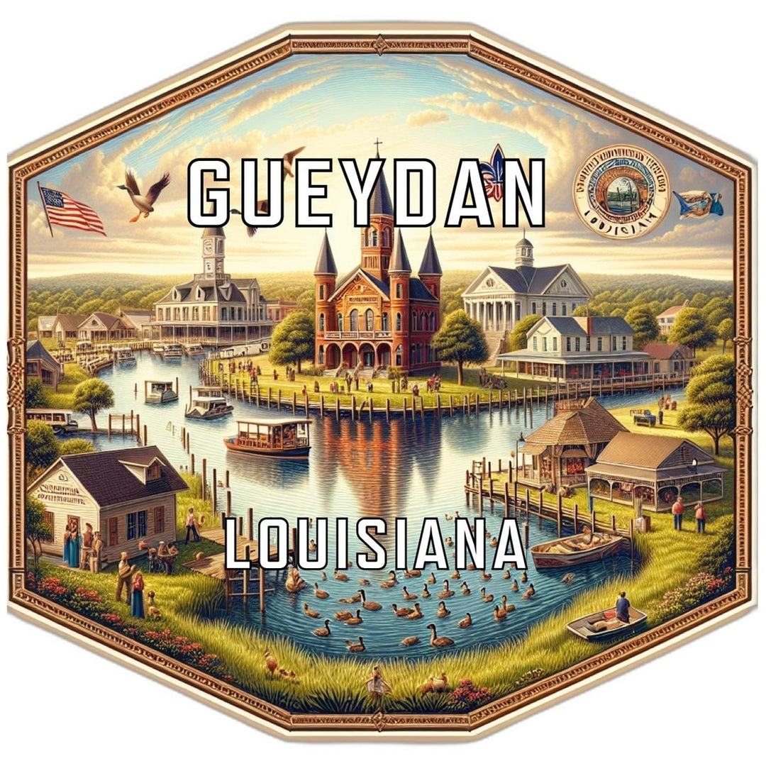 Gueydan Louisiana Souvenir Travel Destination Die Cut Hexagon Fridge Magnet Image 1