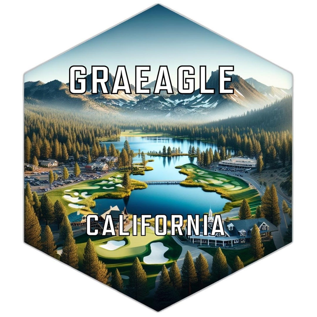 Graeagle California Souvenir Travel Destination Die Cut Hexagon Fridge Magnet Image 1