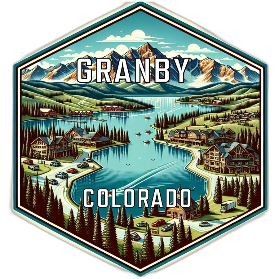 Granby Colorado Souvenir Travel Destination Die Cut Hexagon Fridge Magnet Image 1