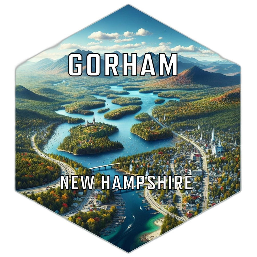 Gorham Hampshire Souvenir Travel Destination Die Cut Hexagon Fridge Magnet Image 1