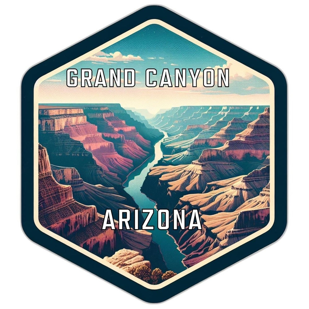 Grand Canyon Arizona Souvenir Travel Destination Die Cut Hexagon Fridge Magnet Image 1