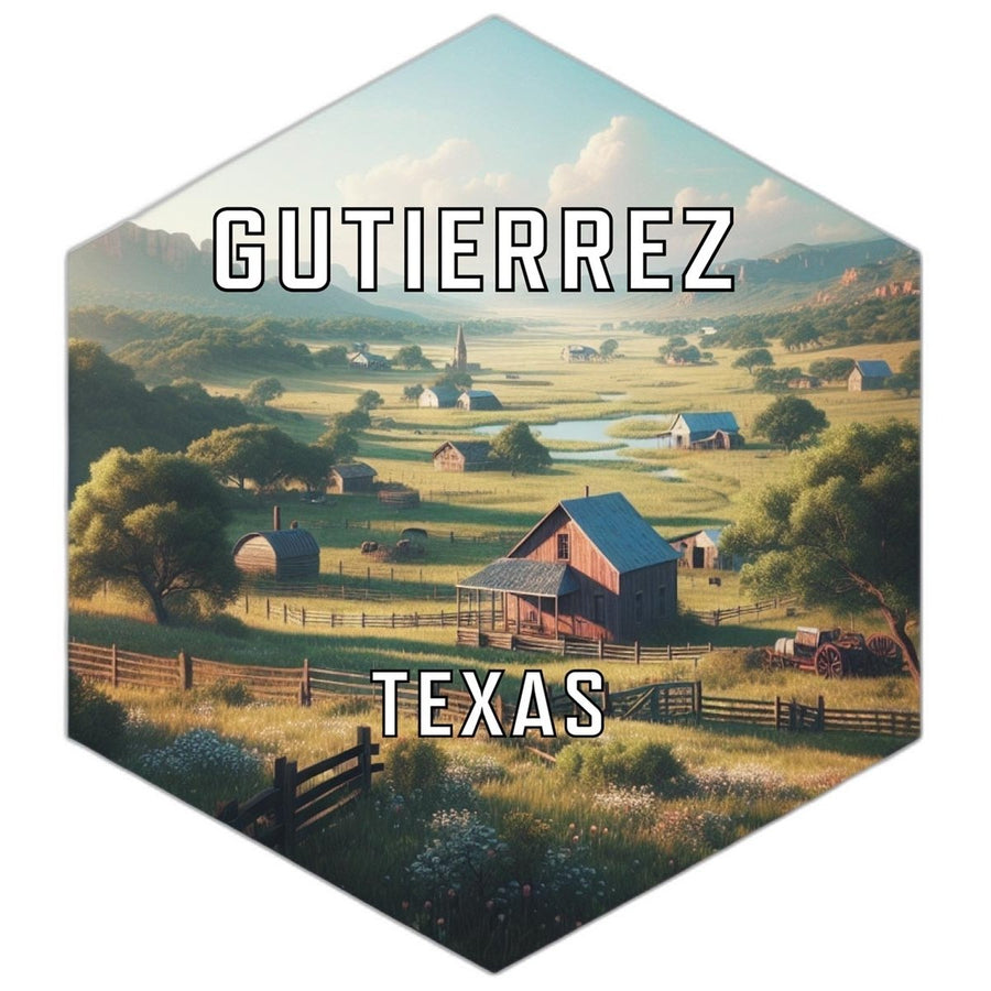 Gutierrez Texas Souvenir Travel Destination Die Cut Hexagon Fridge Magnet Image 1