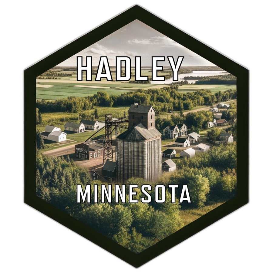 Hadley Minnesota Souvenir Travel Destination Die Cut Hexagon Fridge Magnet Image 1