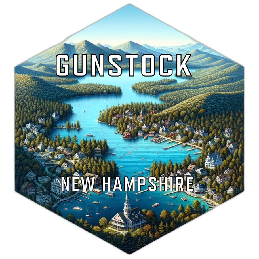 Gunstock Hampshire Souvenir Travel Destination Die Cut Hexagon Fridge Magnet Image 1