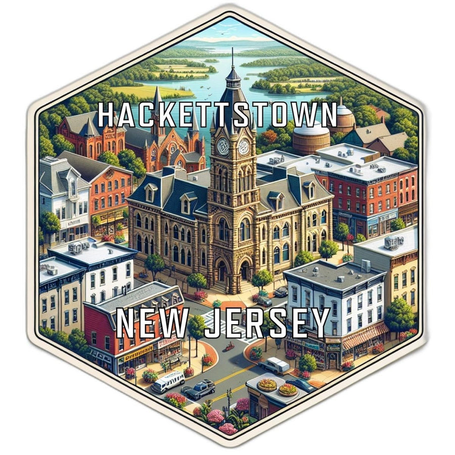 Hackettstown Jersey Souvenir Travel Destination Die Cut Hexagon Fridge Magnet Image 1