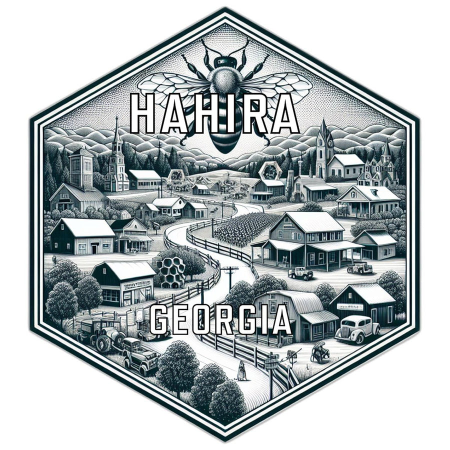 Hahira Georgia Souvenir Travel Destination Die Cut Hexagon Fridge Magnet Image 1